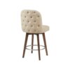 Counter Stool With Swivel Seat And Tufted Back - Natural - Image 6