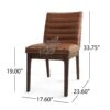 Upholstered Dining Chairs With Rubber Legs (Set of 2) - Cognac Brown - Image 3
