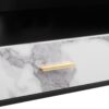 Modern TV Stand With 2 Cabinets & Open Compartments, Entertainment Center For Tvs Up To 80'', Television Console For Living Room - White / Black - Image 22