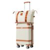 Hardshell Luggage Sets 3 Piece Carry - On Suitcase Double Spinner Wheels With Tsa Lock - White - Image 12