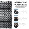 Interlocking Deck Tiles Plastic Waterproof Outdoor All Weather Anti-Slip Bathroom Shower Balcony Porch Strong Weight Capacity Upto 6613 Lbs, Rosette Pattern Pack Of 12 - Black - Image 7