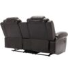 3 Pieces Recliner Sofa Sets Home Theater Seating Manual Recliner Chair With Center Console And Led Light Strip For Living Room - Brown - Image 20