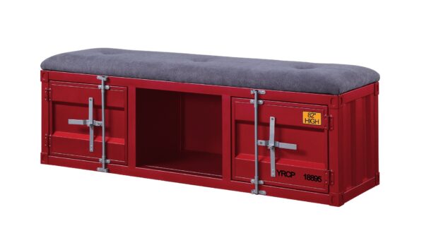 Cargo - Bench With Storage - Gray / Red