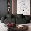 Modern Oversized Modular Sectional Sofa With 2 Chaise Lounge And 2 Armrest, Sparkling Chenille Fabric Soft Cushion Sofa With 4 Pillows, 4 Pieces Diy Combination Tufted Sofa, No Assembly Required - Black - Image 7