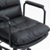 Office Chair, Mid Back Home Office Desk Task Chair With Wheels And Arms Ergonomic Computer Rolling Swivel Chair With Padded Armrest - Black - Image 10