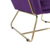 Keira - Velvet Accent Chair With Metal Base - Purple - Image 4