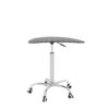 Adjustable Height Black Tempered Glass Table Desk Table With Lockable Wheels - Transparent / White - Image 12