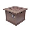 Outdoor Patio Square Gas Burning Fire Pit, Tank Inside, 40000 Btu - Brown Wood Pattern - Image 9