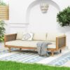 Claremont - 3 Seater Daybed With Rattan Arms - Beige - Image 2