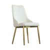 Modern Sponge-Filled Dining Chair, Solid Wood Metal Legs, Suitable For Restaurants, Living Rooms And Rooms (Set of 2) - White - Image 9