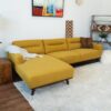 Ella - L Shaped Linen Left Sectional Couch - Yellow - Image 8