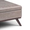 Owen - Square Coffee Table Storage Ottoman - Distressed Gray Taupe - Image 4
