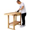 55" Wood Workbench For Garage Workshop And Home - Natural - Image 14