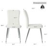Modern Dining Chair (Set of 4), Cloth Upholstered, Electroplated Metal Legs, Versatile For Home Use - White - Image 3