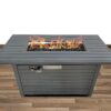Propane / Gas Outdoor Fire Pit Table With Lid - Gray - Image 5