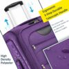 Softside Luggage Expandable 3 Piece Set Suitcase Upright Spinner Softshell Lightweight Luggage Travel Set - Purple - Image 11
