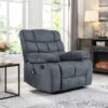 Contemporary Massage Recliner With Pillow Tufted Design - Charcoal - Image 6