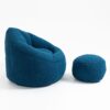 Bedding Bean Bag Sofa Chair High Pressure Foam Bean Bag Chair Adult Material With Padded Foam Padding Compressed Bean Bag With Footrest - Blue - Image 14