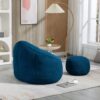 Bedding Bean Bag Sofa Chair High Pressure Foam Bean Bag Chair Adult Material With Padded Foam Padding Compressed Bean Bag With Footrest - Blue - Image 6