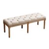 Upholstered Tufted Bench Ottoman, Dining Bench Bedroom Bench Footrest Stool Accent Bench For Entryway Dining Room Living Room - Beige - Image 7