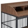 Heavy Duty Large Dog Crate Furniture For Large Medium Dog With Lockable Wheels, Wooden Dog Crate Dog Kennel, End Table Crate With Double Layer Storage - Brown - Image 13