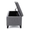 Contemporary Storage Ottoman Bench With Polyester Upholstery - Gray - Image 11