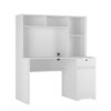 Computer Desk With Hutch & Bookshelf, Wood Executive Desk Teens Student Desk Writing Laptop Home Office Desk With Drawers, 3 Ac Outlets And 2 USB Charging Ports, Study Laptop Table For Home - White - Image 9