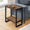 Accent Table, Side, End, Nightstand, Lamp, Living Room, Bedroom, Industrial - Brown - Image 9