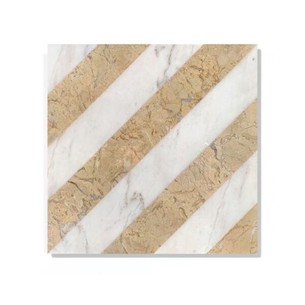Waterjet Polished Marble Tile For Floor And Wall Stone - White / Gold