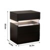 Led Nightstands 3 Drawer Dresser For Bedroom End Table With Acrylic Board LED Bedside Tables For Bedroom Living Room Bedside Furniture - Black - Image 3