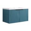 Contemporary Wall Mounted Bathroom Vanity With Resin Sink & Soft Close Doorі - Lake Blue - Image 11