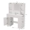 43.31" x 15.75" x 55.91" Newly Designed Smart Mirror Dressing Table With Drawers And Storage Cabinet, Dressing Table With Dressing Pad For Bedroom, Dressing Room - White - Image 2