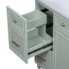 Bathroom Vanity, Transitional Style Bathroom Cabinet With Resin Sink, Single Bathroom Cabinet, With 2 Drawers And 1 Adjustable Storage Shelf, 2 Soft-Close Doors - Green - Image 18