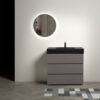 Alice - 36" Bathroom Vanity With Sink, Large Storage Freestanding Bathroom Vanity For Modern Bathroom, One-Piece Black Sink Basin Without Drain And Faucet - Black / Gray - Image 2