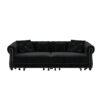 3 In 1 Pull Out Sofa Bed, Convertible Sleeper Sofa Bed, King Size Sofa Bed, Chaise Lounge, Velvet T3 Seater Sofa With Movable Ottoman, Tufted Design - Black - Image 20