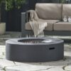Modern Lightweight Concrete Outdoor Circular Fire Pit 50, 000 Btu - Dark Gray - Image 6