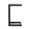 Aluminum Outdoor Side Table, C Shaped End Table, Outside Small Table For Patio - Black - Image 6
