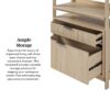 Transitional Wide Reeded Bookshelf With Drawers On Bottom - Oak - Image 12