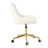 Modern Teddy Fleece Fabric Dining Chair With Gold Legs, Soft And Comfortable, Adjustable, Space Saving - Beige - Image 13