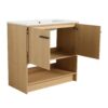 Modern Bathroom Vanity With Ceramic Sink And Soft Closing Doors, 36" Freestanding Cabinet - Oak - Image 17