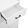 Minimalist 4 Door Shoe Cabinet With Coat Rack, Spacious Top, 3 Drawers, 8 Shelves, Metal Hooks And Handles For Hallway - White - Image 20