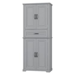 Bathroom Storage Cabinet With Multi Functional Storage Space, Material, Adjustable Shelf, Slide Rail Drawer - Gray