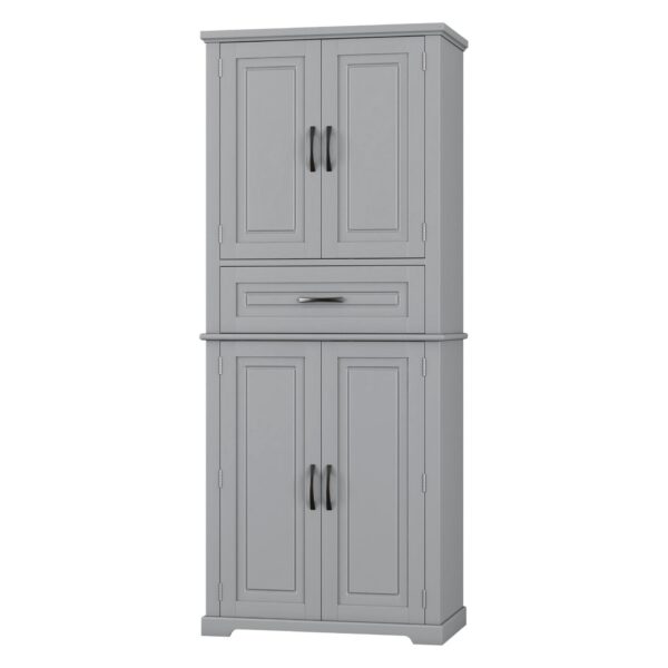 Bathroom Storage Cabinet With Multi Functional Storage Space, Material, Adjustable Shelf, Slide Rail Drawer - Gray