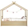 Twin Size House-Shaped Bed With Trundle - Natural - Image 11