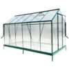 6.3'x12.2'x7' Polycarbonate Greenhouse, Heavy Duty Outdoor Aluminum Walk-In Green House Kit With Rain Gutter, Vent And Door For Backyard Garden - Green - Image 15