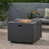 Outdoor Iron Square Propane Fire Pit With Tank Space - Brushed / Brown - Image 5