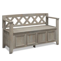 Amherst - Entryway Storage Bench - Distressed Gray