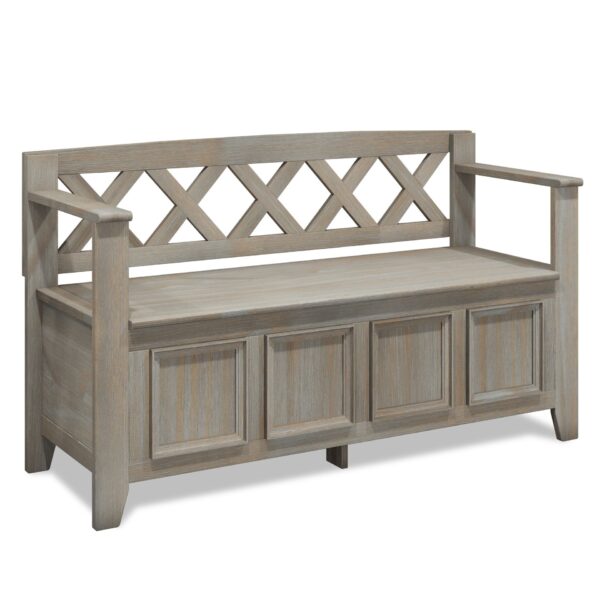 Amherst - Entryway Storage Bench - Distressed Gray