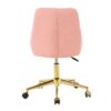 Modern Teddy Fleece Fabric Living Room Furniture Dining Chair With Gold Legs, Soft And Comfortable, Adjustable, Space Saving - Pink - Image 13