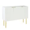 Modern Simple & Luxury Style Sideboard Particle Board & Board Cabinet With Gold Metal Legs & Handles, Adjustable Shelves For Living Room, Dining Room - White - Image 8